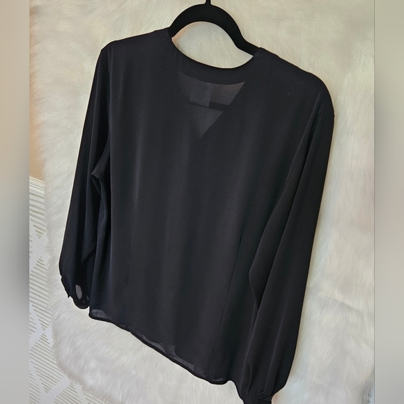 Jones New York Petite Classic Sheer Button Up Blouse - Picture 7 of 8